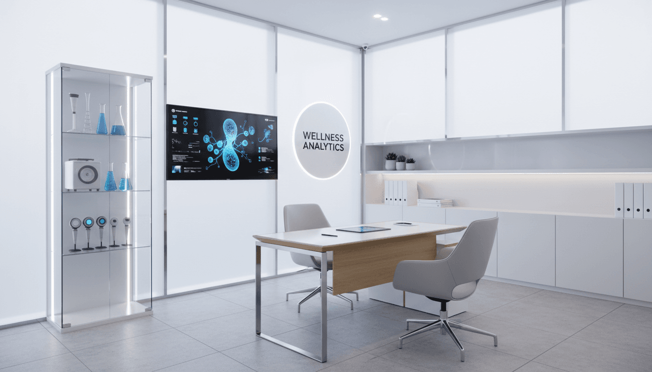 Professional consultation room with scientific equipment and modern design