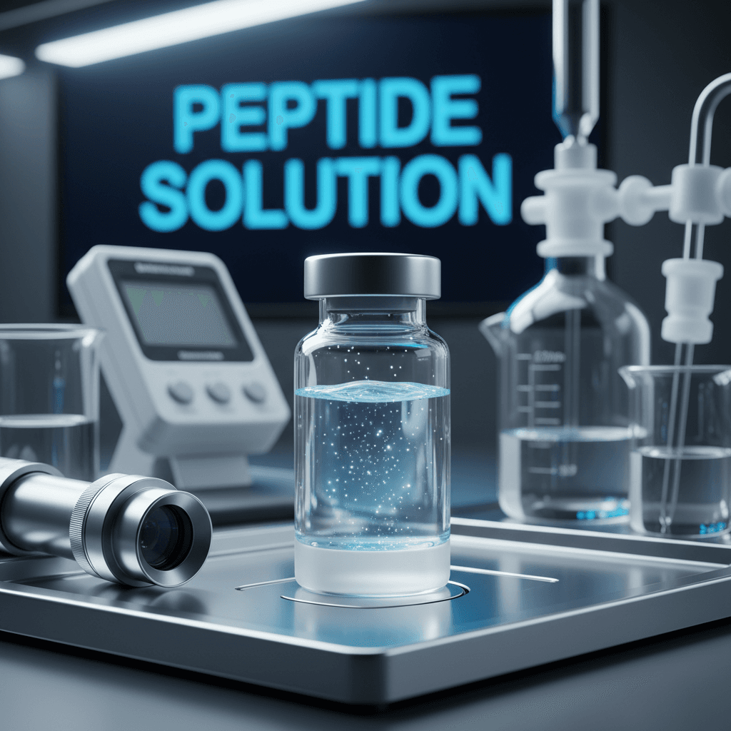 Pharmaceutical-grade peptide formulation in glass container